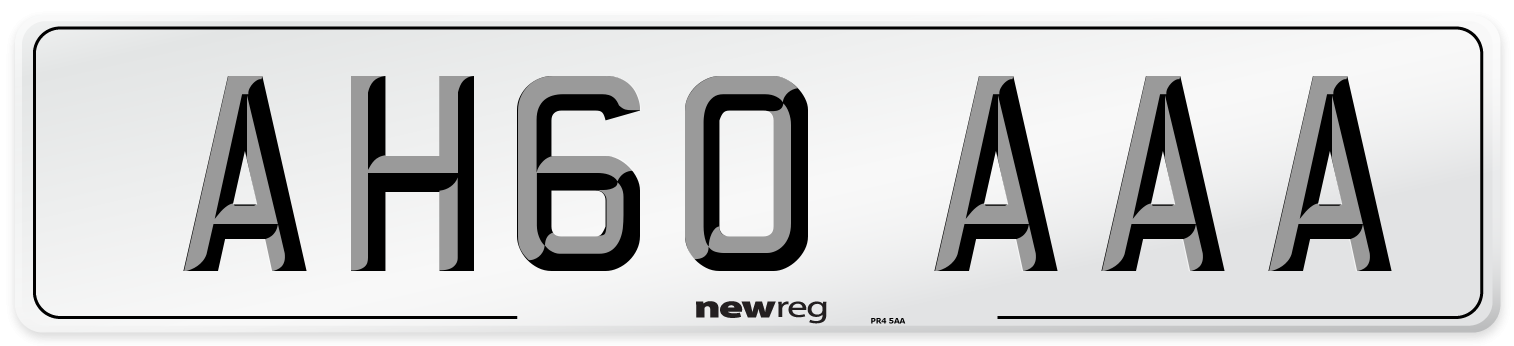 AH60 AAA Number Plate from New Reg